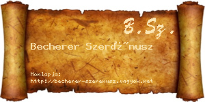 Becherer Szerénusz névjegykártya